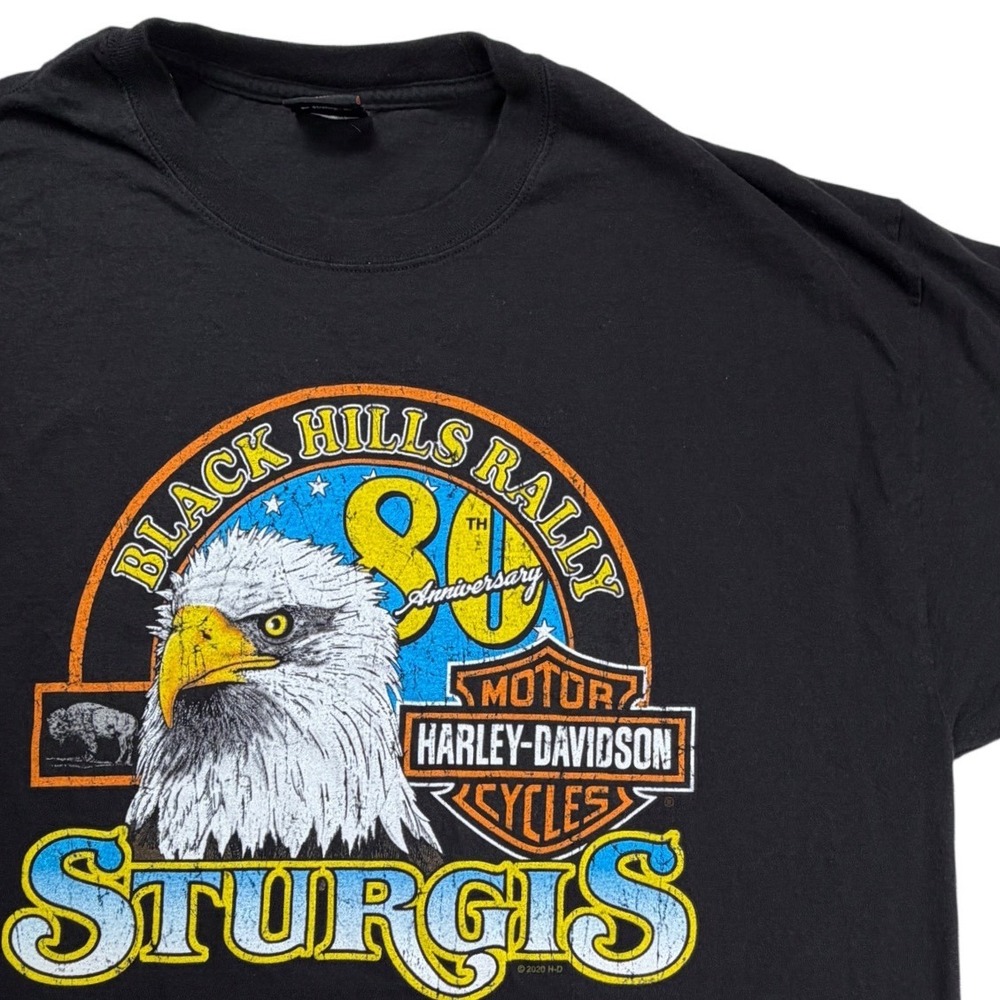 Harley-Davidson Sturgis 80th Anniversary Black Hills Rally T-Shirt Black Mens XL